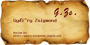 Győry Zsigmond névjegykártya